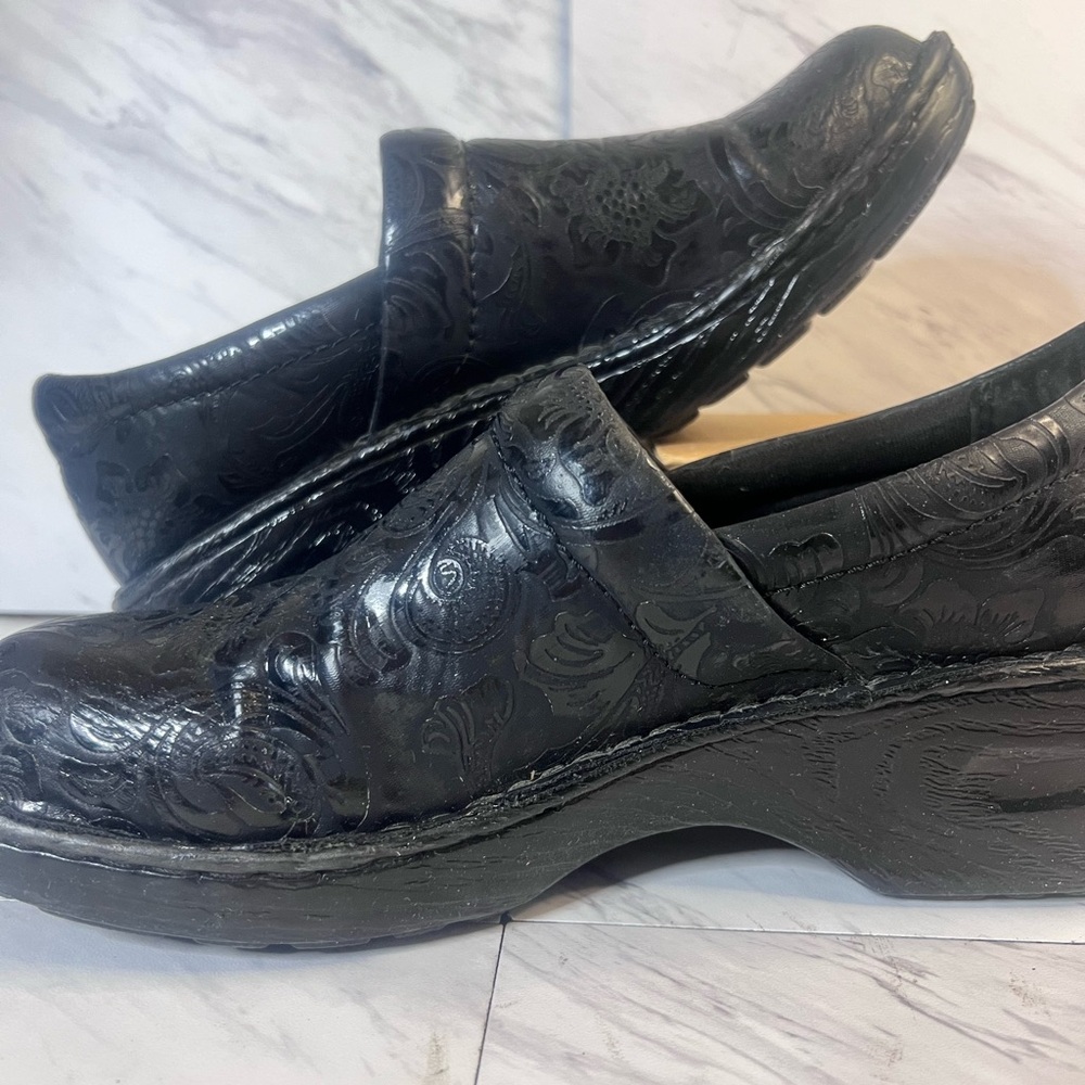 Bolo Clog Casual Comfort Leather Black Slip-On Women’s‎ Size 9.5